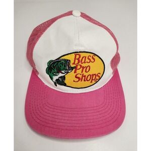 Bass Pro Shops Hat embroidered logo mesh fishing hunting Pink